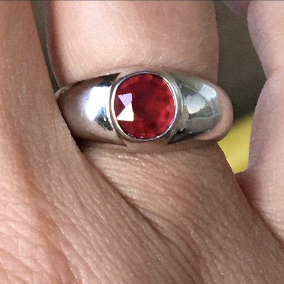 Natural Ruby Gold Gypsy Band Ring 18k 14k 10k - Picture 2 of 8